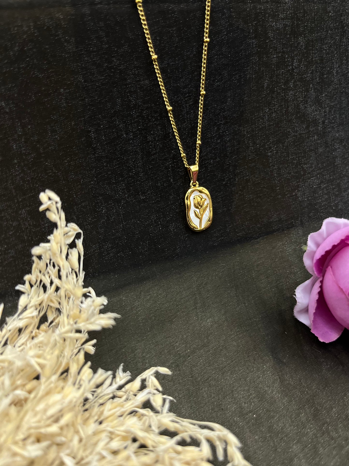 Golden Bloom Pendant Necklace