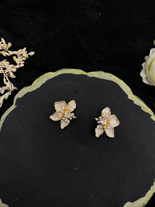 Blush Bloom Earrings - White