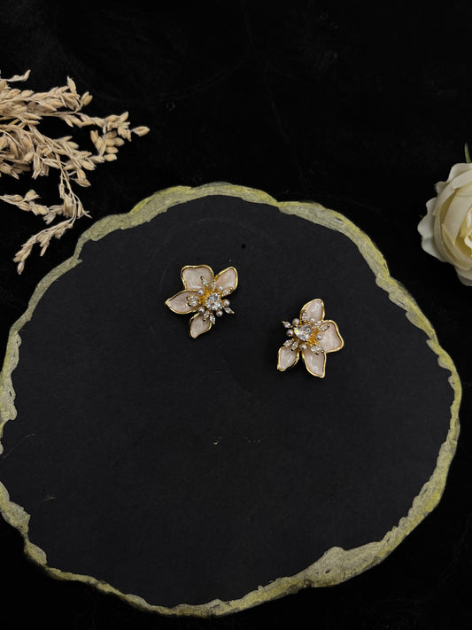 Blush Bloom Earrings - White