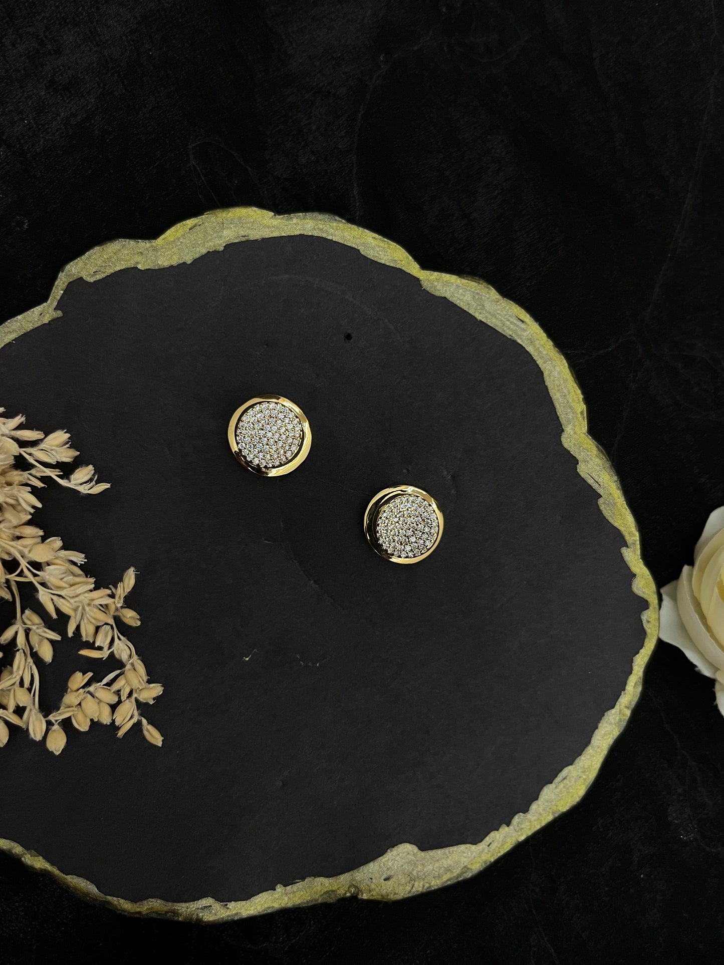 Classic Round Crystal Stud Earrings