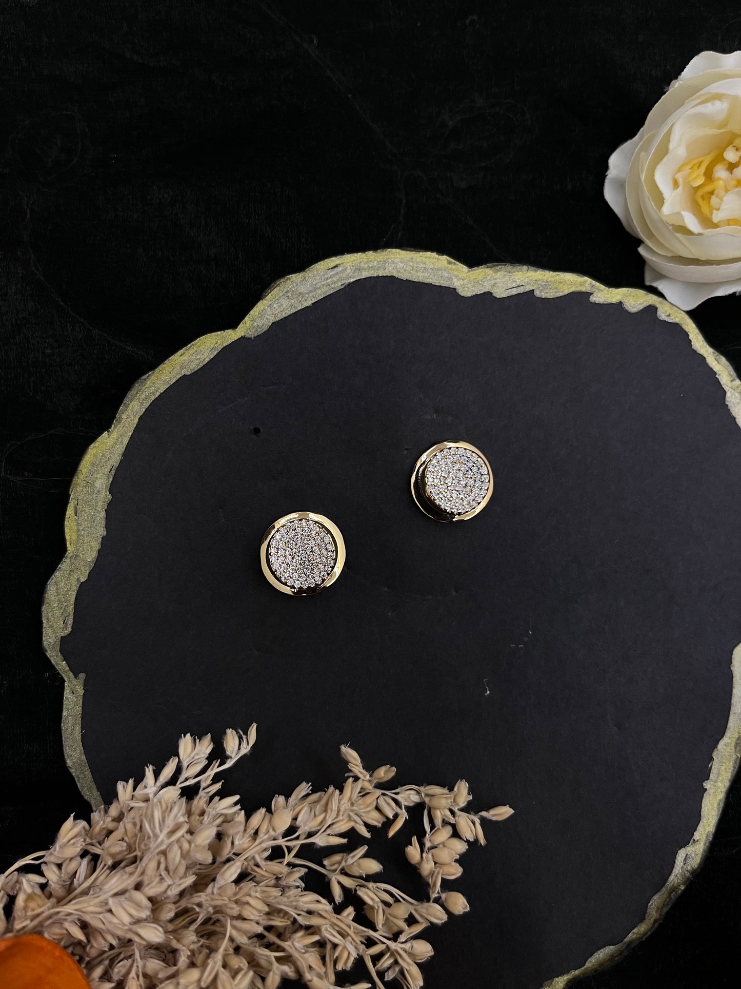 Classic Round Crystal Stud Earrings