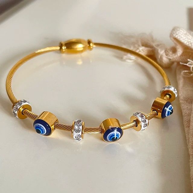Evil Eye Bangle – Gold Luxe Edition