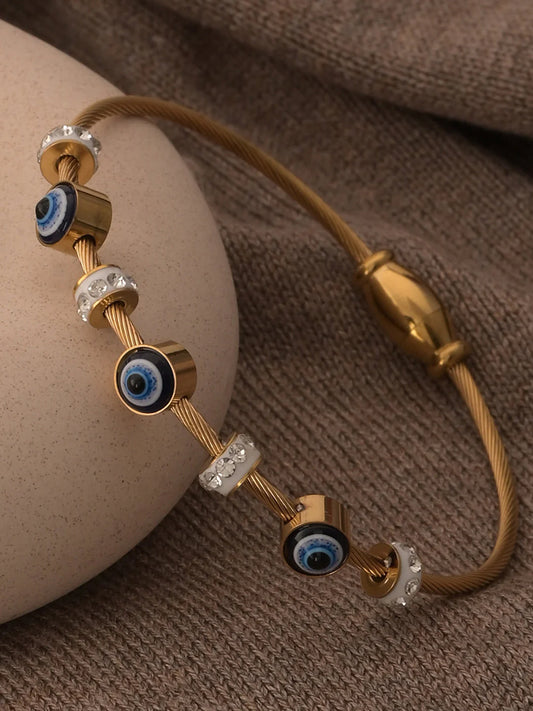 Evil Eye Bangle – Gold Luxe Edition