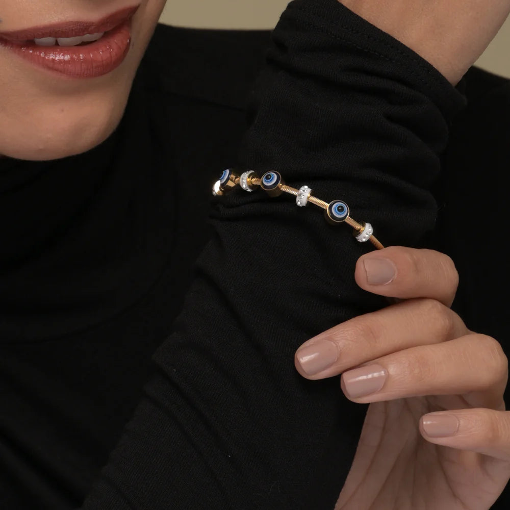 Evil Eye Bangle – Gold Luxe Edition