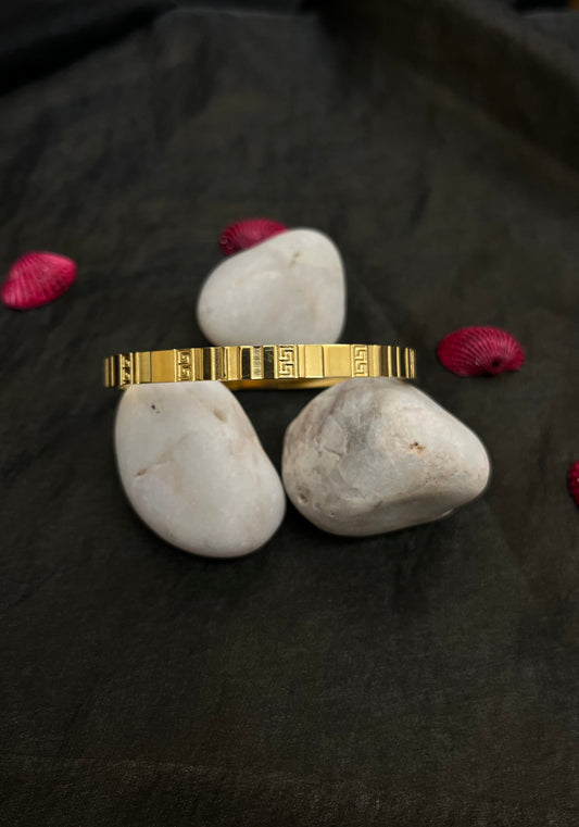 Perfect Greek Key Gold Bangle