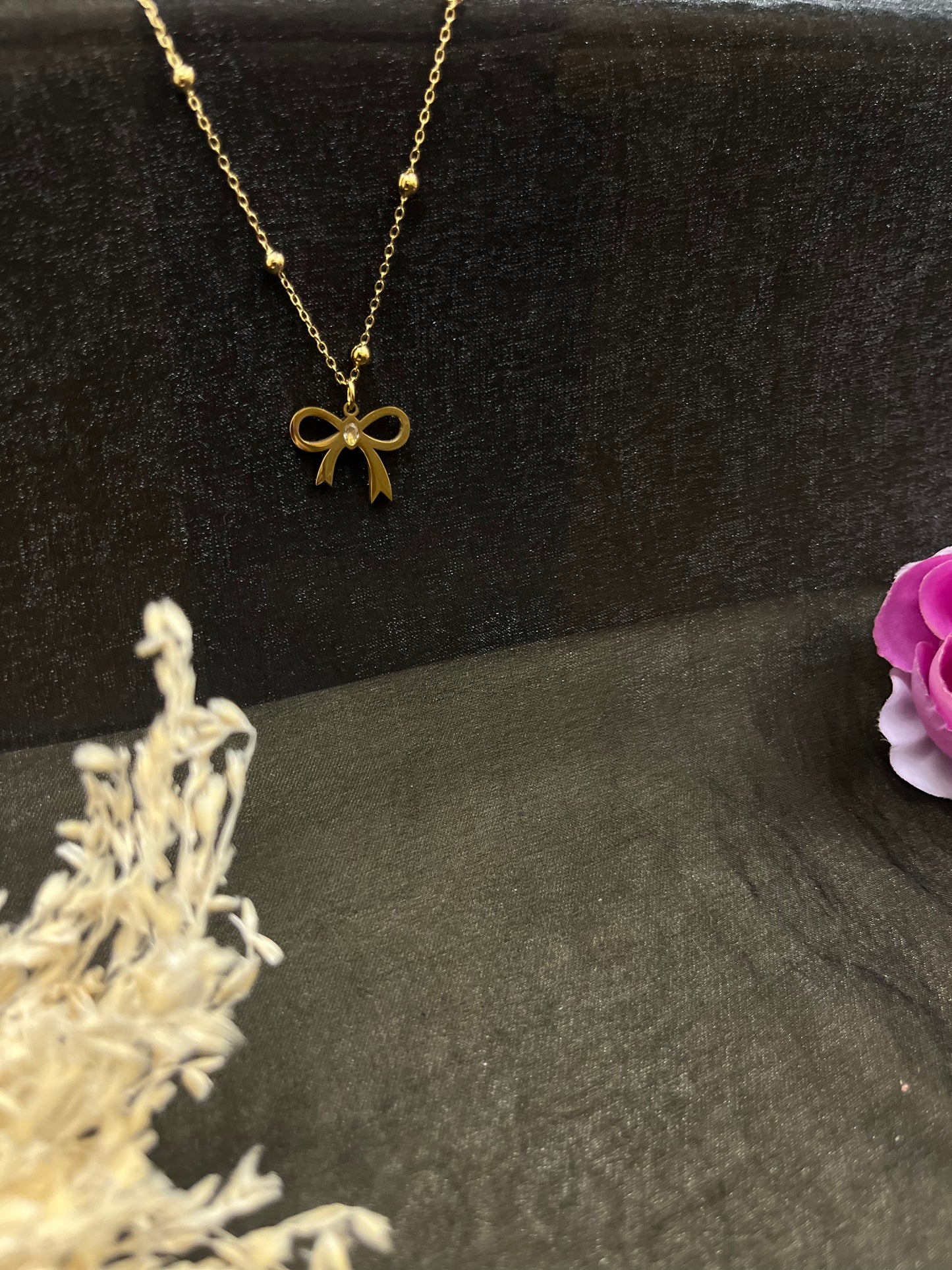 Petite Bow Charm Necklace