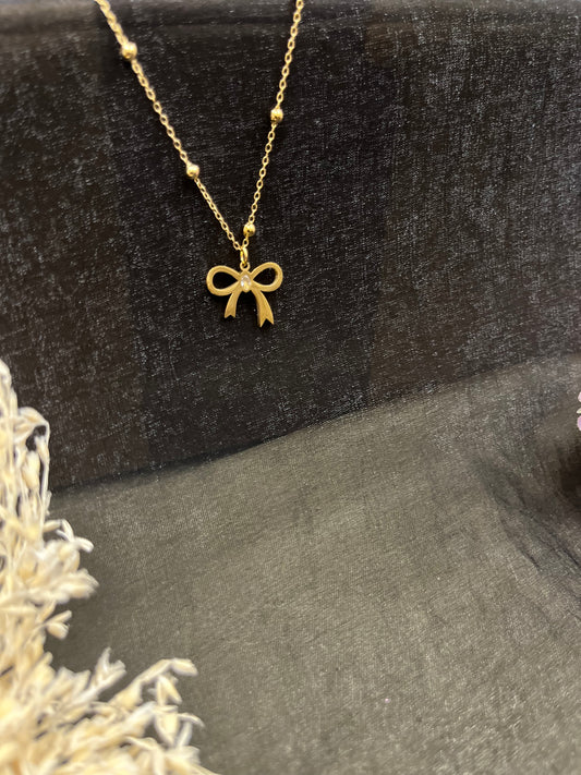 Petite Bow Charm Necklace