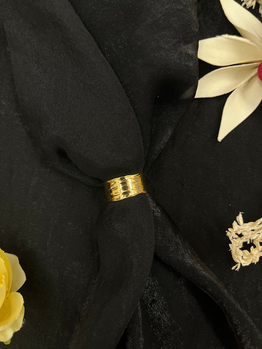 Golden Textured Band Ring