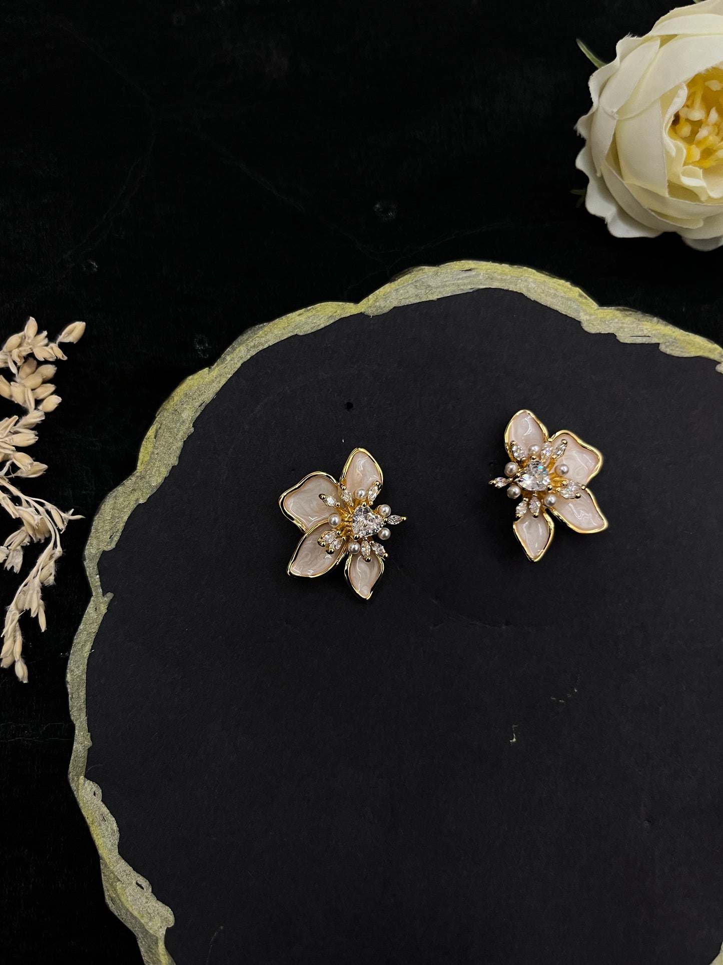 Blush Bloom Earrings - White